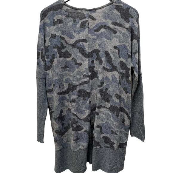 Chance Or Fate Blue Camo Lightweight Oversized Tunic Sweater Size S - Picture 6 of 6